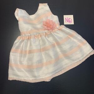 Claire Bell 3-6m Formal Dress with Soft Pink and White Stripes